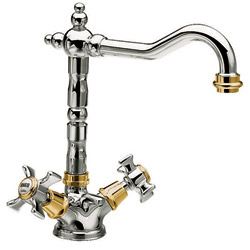 LAVABO CHAMBORD BEC POTENCE MOBILE CHROME/OR +VIDAGE***FIN DEF