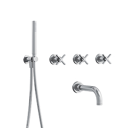 BAIN/DOUCHE ENCASTRE 2 SORTIES CROSS ROAD COMPLET CHROME