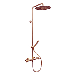 COLONNE DE DOUCHE CROSS ROAD THERMOSTATIQUE COMPLETE OR ROSE BROSSE