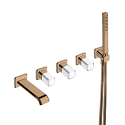 #BAIN DOUCHE ENCASTRE ITALY OR ROSE BROSSE POIGNEES CALACATA