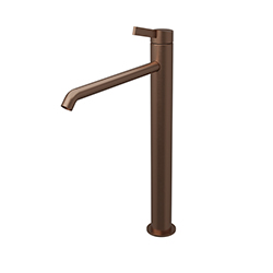 LAVABO MITIGEUR HAUT INOX OR ROSE BROSSE PVD