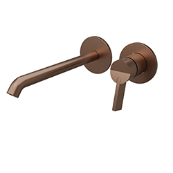 LAVABO MURAL PIEGA AVEC ROSACES 225 OR ROSE BROSSE