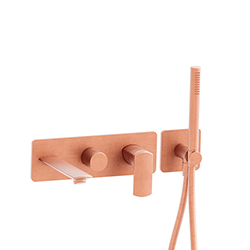 BAIN DOUCHE MURAL PROFILO ENCASTRE 3 SORTIES OR ROSE BROSSE
