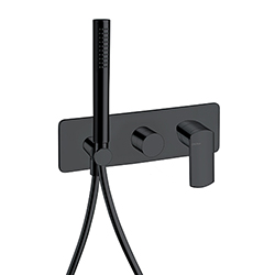 DOUCHE MURAL PROFILO ENCASTRE 3 SORTIES BLACK MAT