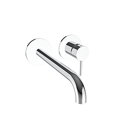 LAVABO MITIGEUR MURAL PHI AVEC ROSACES BEC 225 MM CHROME