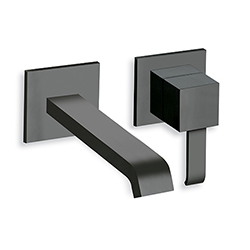 LAVABO MURAL QUADRI 2 TROUS SAILLIE 18 CM BLACK MAT EX QM277