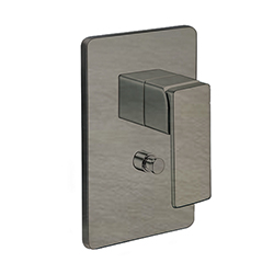 #FACADE LAITON MITIGEUR DOUCHE QUADRI S 2 SORTIES METAL BROSSE