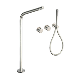 ENSEMBLE MITIGEUR MURAL BAIN/DOUCHE 2 SORTIES AVEC BEC SUR PIED SX**