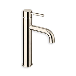 #LAVABO MI-HAUT TRIVERDE METAL BRILLANT + VIDAGE LAITON UP&DOWN