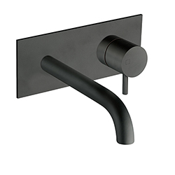 LAVABO MURAL TRIVERDE AVEC PLAQUE BEC 18 CM BLACK MAT EX TV276
