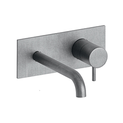 LAVABO MURAL TRIVERDE AVEC PLAQUE BEC 225 METAL BROSSE EX TV27877