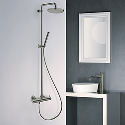 COLONNE DE DOUCHE TRIVERDE THERMOSTATIQUE COMPLETE METAL BROSSE