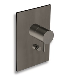 $ FACADE LAITON MITIGEUR DOUCHE TRIVERDE 2 SORTIES NOIR