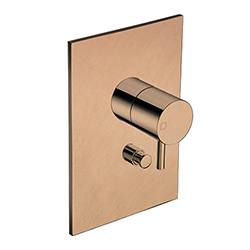 #FACADE LAITON MITIGEUR DOUCHE TRIVERDE 2 SORTIES OR ROSE BROSSE