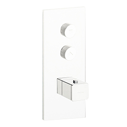 FACADE THERMO TWIST  THERMOSTATIQUE 2 SORTIES QUADRI WHITEMAT