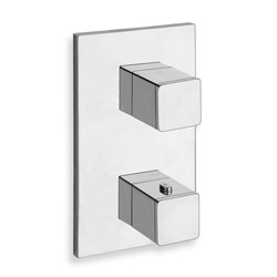 $ FACADE EXTERNE QUADRI LAITON THERMOSTATIQUE 3 SORTIES CHROME