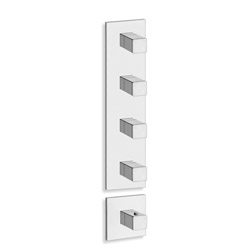 FACADE EXTERNE QUADRI 4 SORTIES POUR MECANISME PD70400 CHROME