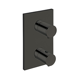 FACADE EXTERNE TRIVERDE LAITON 2 SORTIES CHROME NOIR